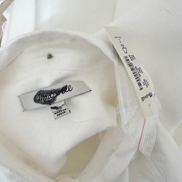 Madewell Oversized Button Up Shirt Oxford White Classic Minimalist Womens XS NWT - Picture 5 of 10